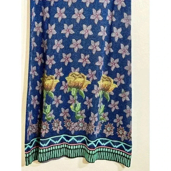 Desigual Danielle Floral Knit Dress in Midnight Beaded Details XL - Picture 3 of 6